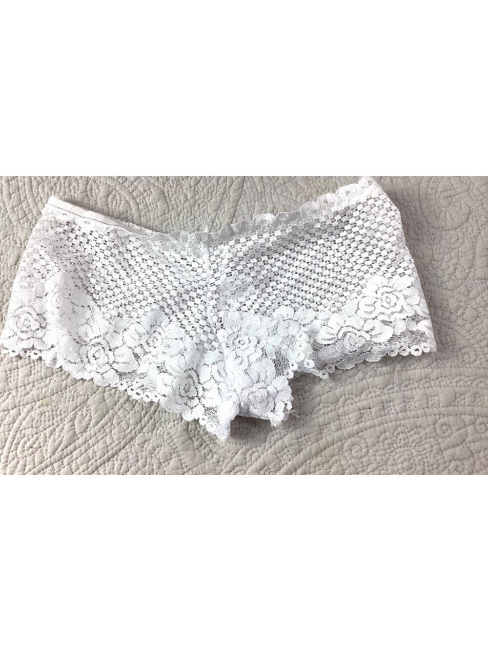 Pack of 12 Lace Floral Womens Boyshort Panties*Bridal White*One Size*Chuns*NIP